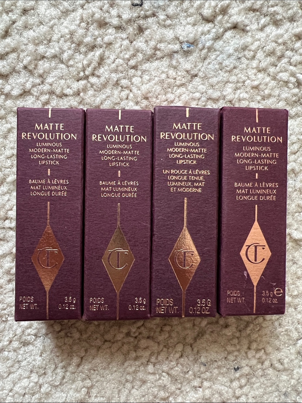 Charlotte Tilbury Matte Revolution Lipstick Set - Burgundy Boxes